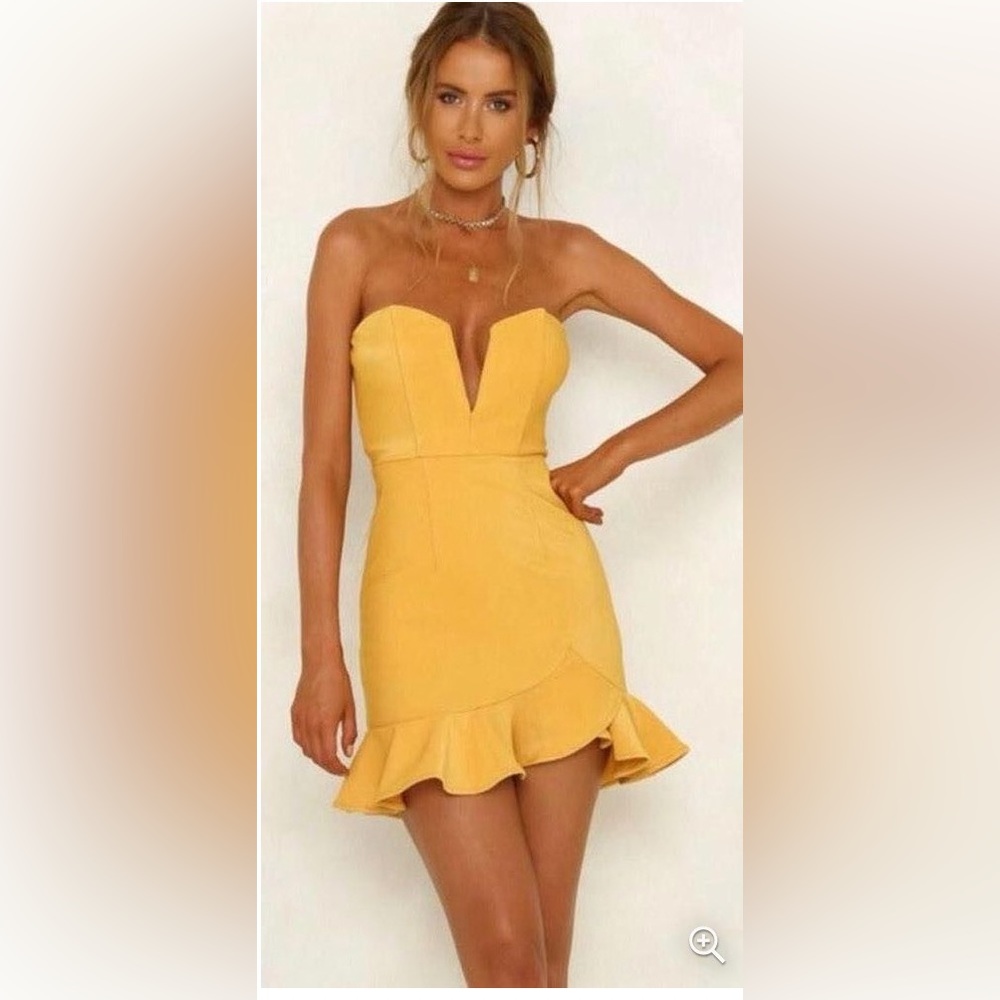 Yellow mini dress